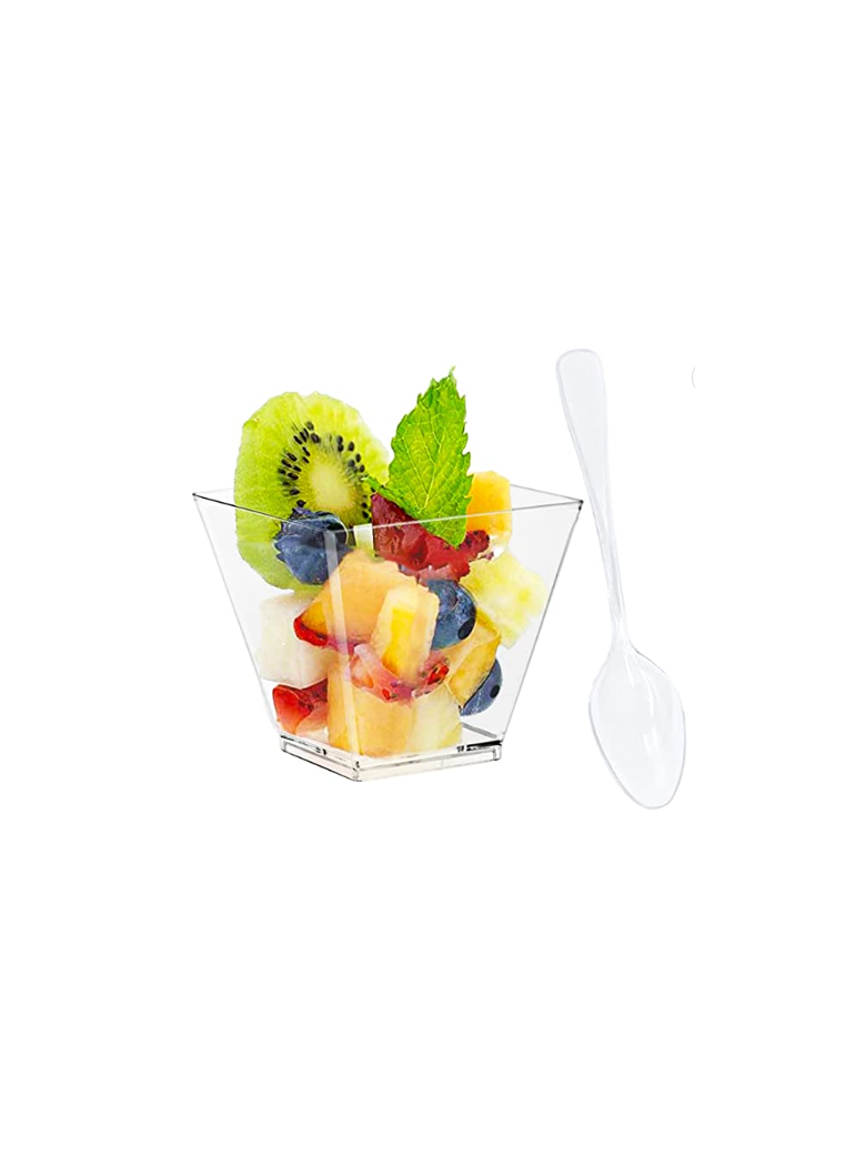 Skaidrūs šaukšteliai daugkartiniai, 50 vnt.