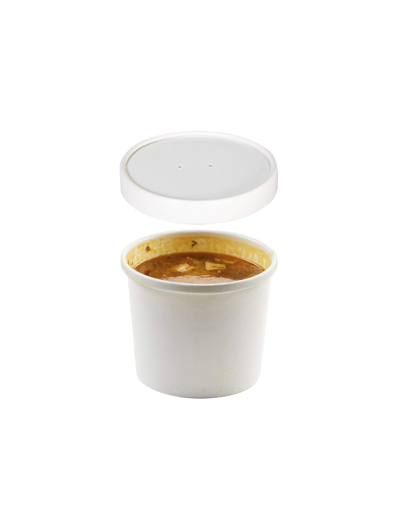 Vienkartinis indelis ECO SOUP (baltas, 960 ml., Ø9 cm., H13 cm., 50 vnt.)