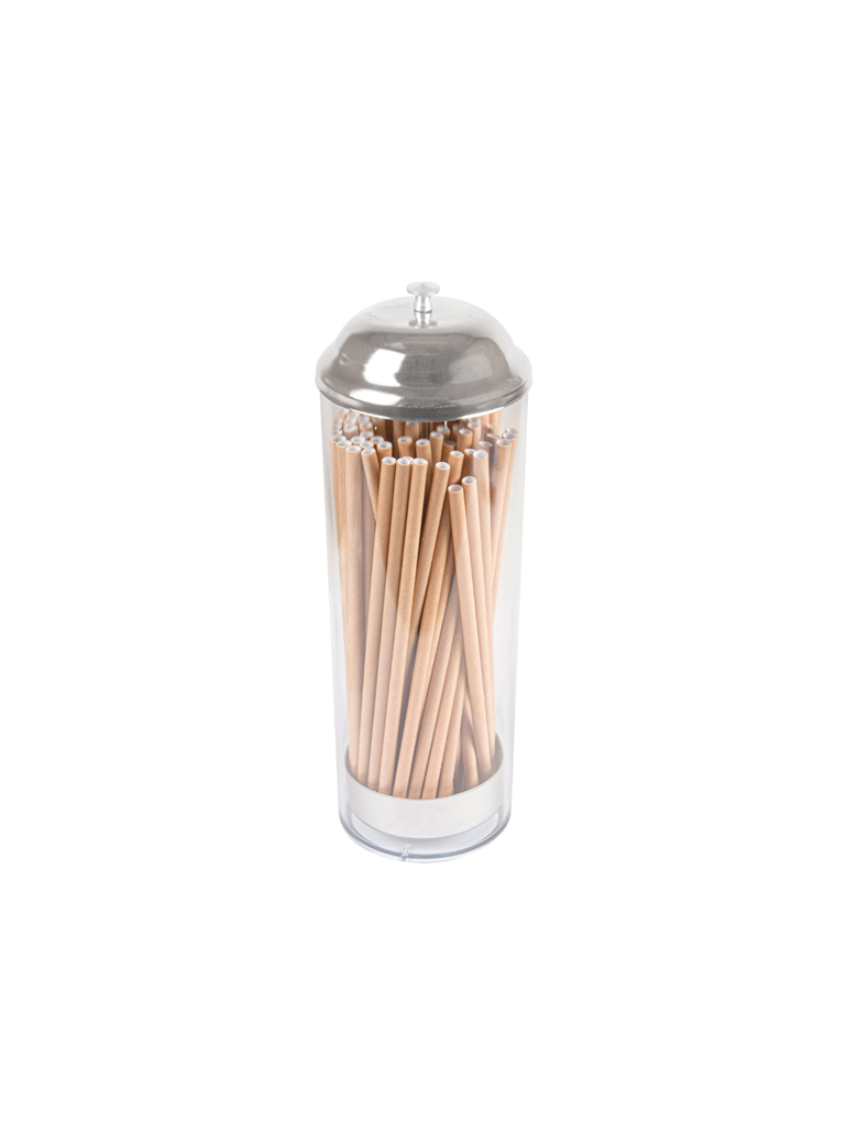 Holder for straws 9 x 27 cm plastic, transparent