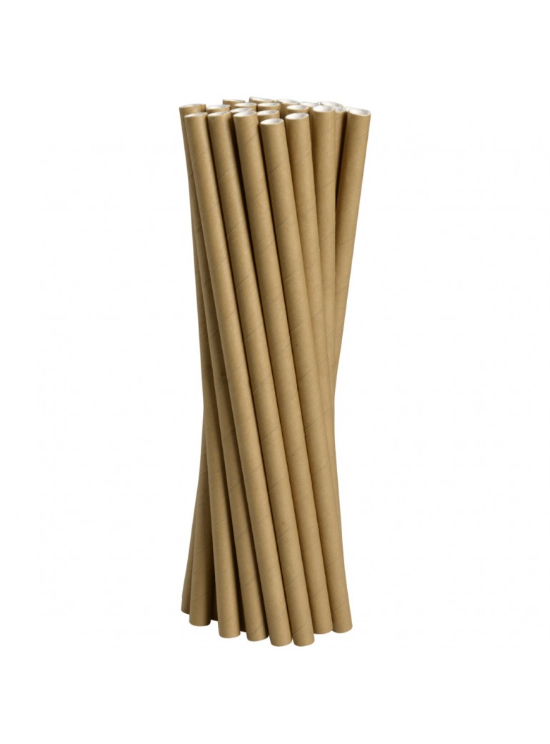 Straws are brown. Paper ones. Ø8 mm., 25 cm. (100) Straws are brown. Paper ones. Ø8 mm., 25 cm. (100)