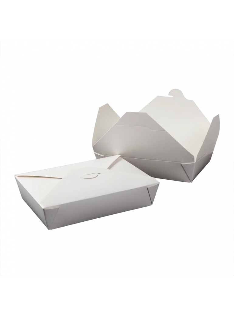 Disposable paper snack box (white, 1500 ml., 100 pcs.)