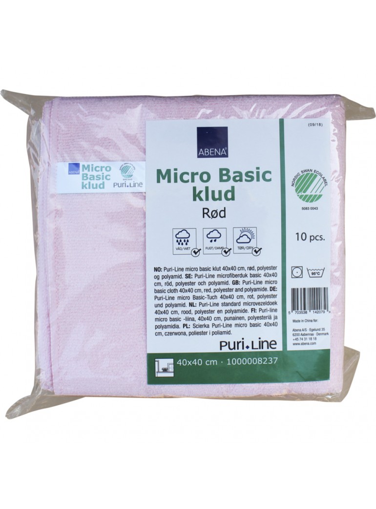 Šluostė mikrofibrinė (40 x 40 cm., raudona)