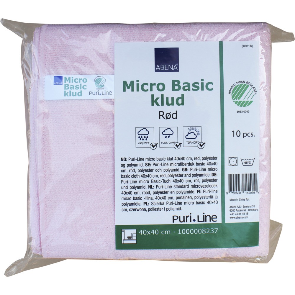 Šluostė mikrofibrinė (40 x 40 cm., raudona)