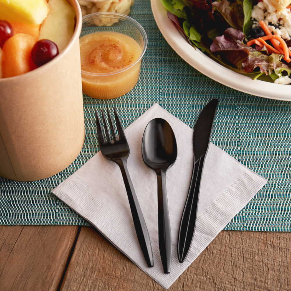 Juodos šakutės daugkartinės, 50 vnt.