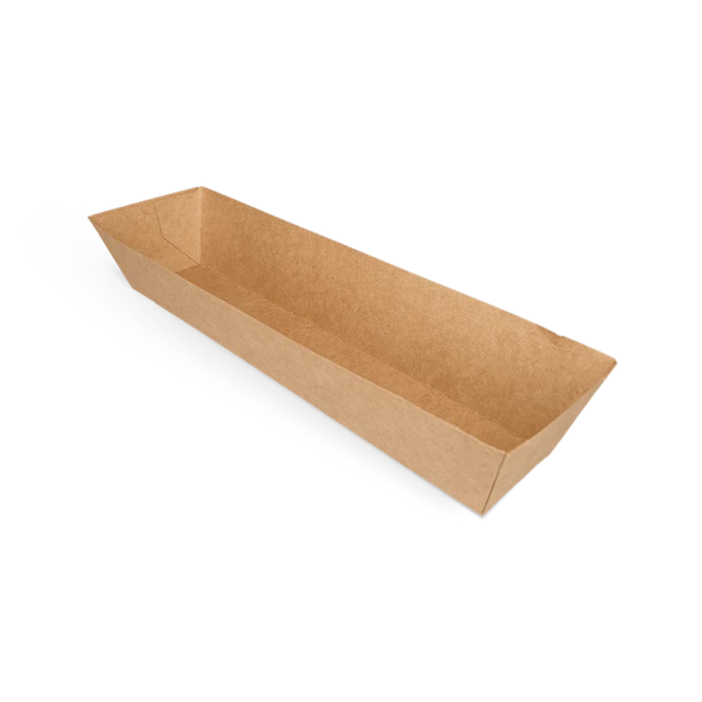 Vienkartinė lėkštė pailga KRAFT (21 x 3,5 x 3,4 cm., 125 vnt.)