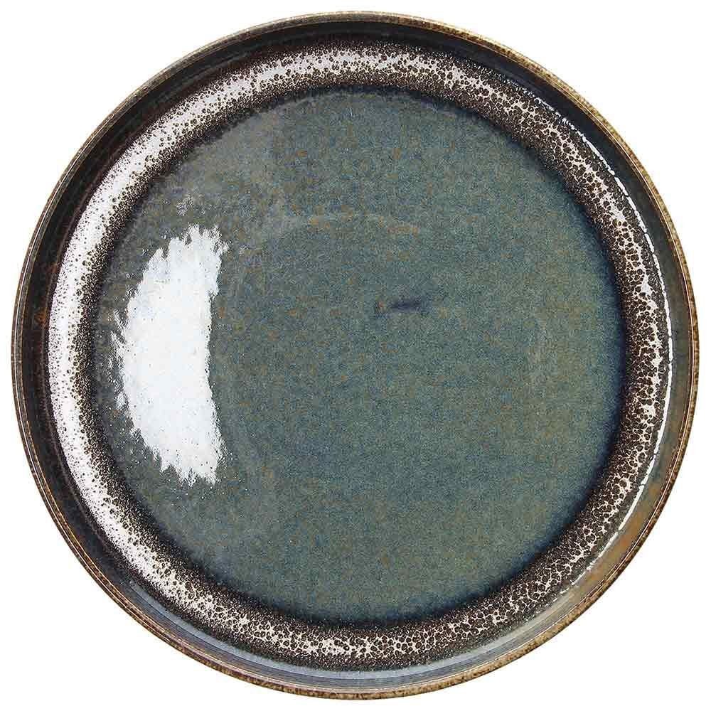 Plate D 27 cm BLOOM BLUE AND BROWN, porcelain.
