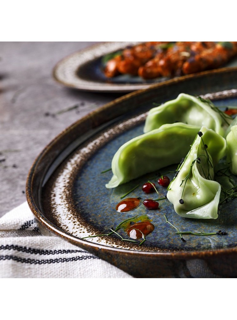 Lėkštė D 27 cm BLOOM BLUE AND BROWN, porcel.