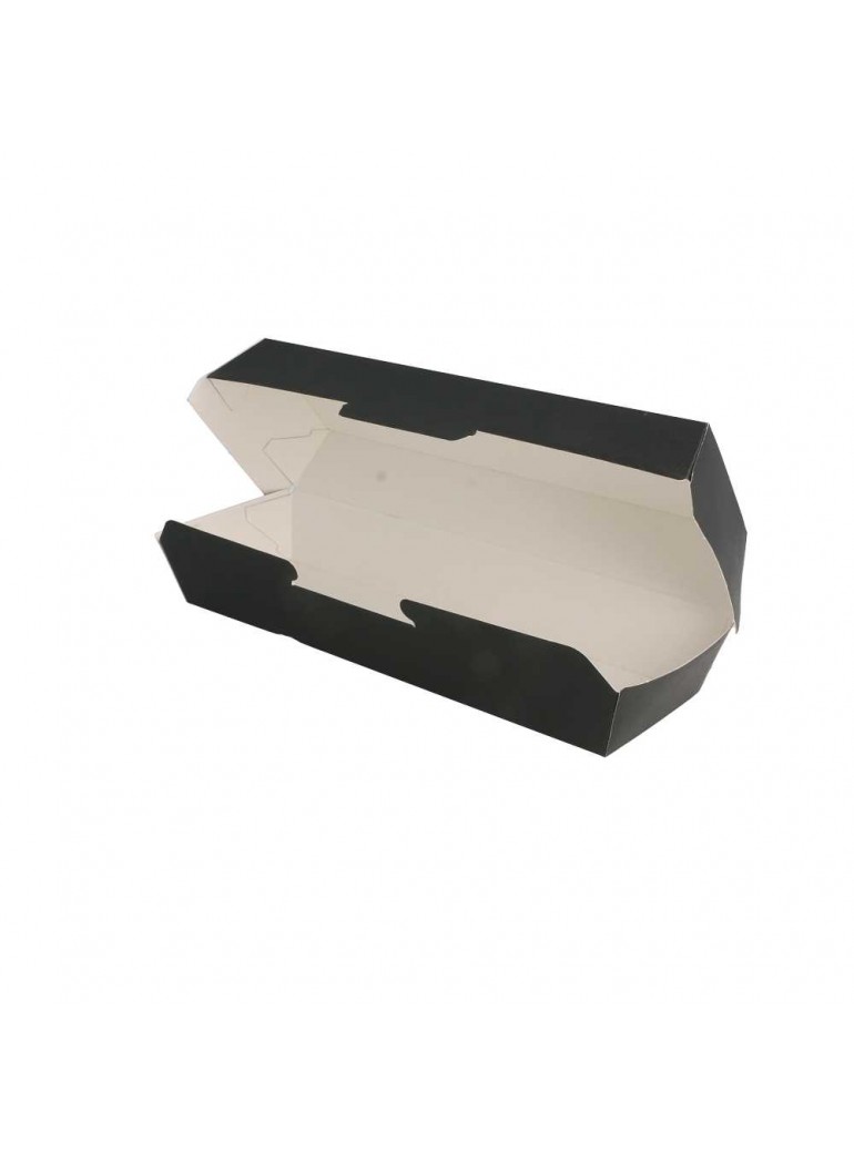 Dėžutė THEPACK HOT DOGS (juoda, 23,2 x 9 x 6,3 cm., 50 vnt.)