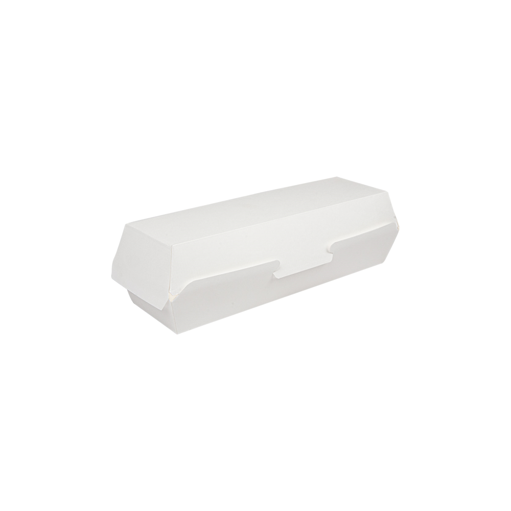 Disposable box THEPACK HOT DOGS (white, 23.2 x 9 x 6.3 cm., 50 pcs.)