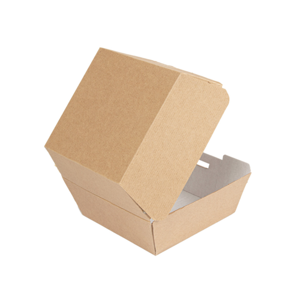 Disposable box for THEPACK hamburger (brown 13 x 12.5 x 9 cm., 50 pcs.)