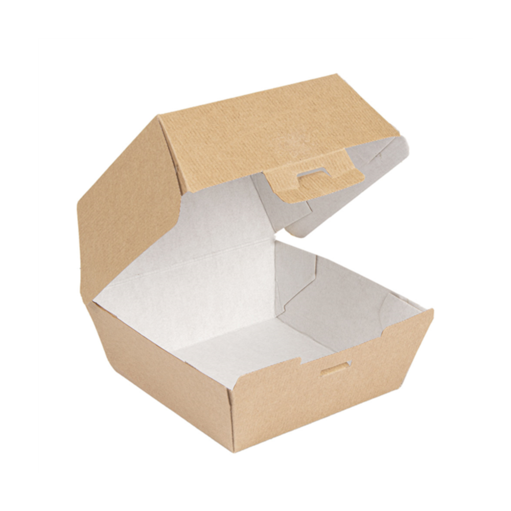 Disposable box for THEPACK hamburger (brown 13 x 12.5 x 9 cm., 50 pcs.)