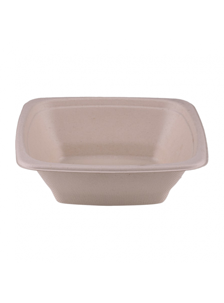 Vienkartinis keturkampis dubenėlis iš cukranendrių (750 ml., 18 x 18 x h5,4 cm., 50 vnt.)