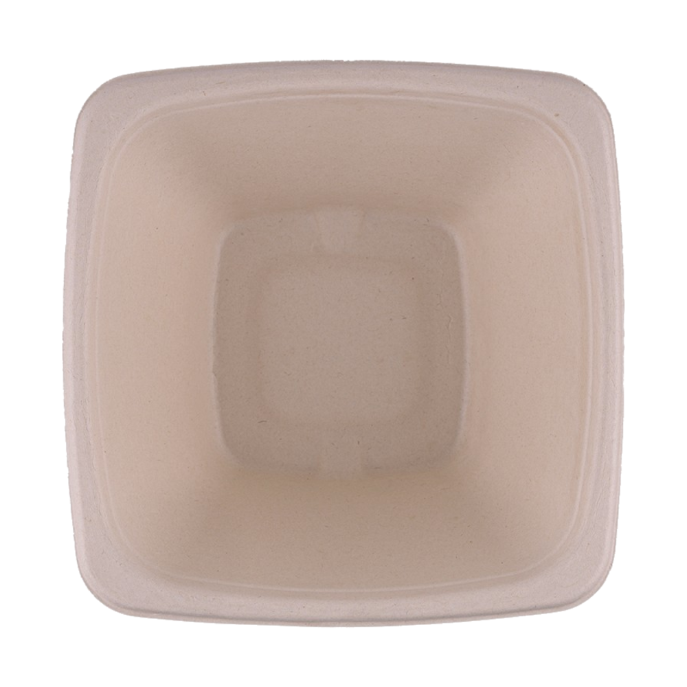 Vienkartinis keturkampis dubenėlis iš cukranendrių (1250 ml., 18 x 18 x h9 cm., 50 vnt.)