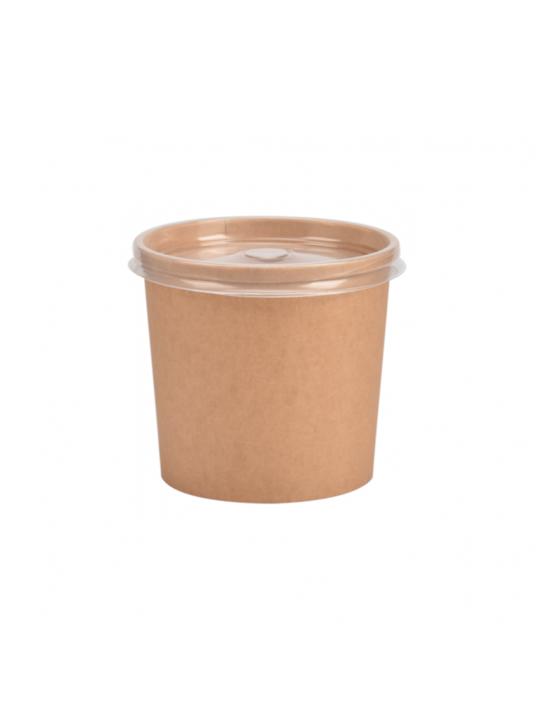 Vienkartinis indelis ECO SOUP (rudas, 360 ml., Ø7 cm., H8 cm., 50 vnt.).
