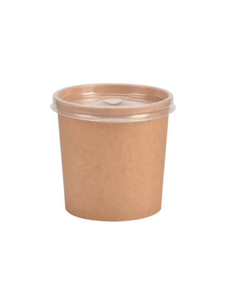 Vienkartinis indelis ECO SOUP (rudas, 450 ml., Ø7 cm., H10 cm., 50 vnt.)