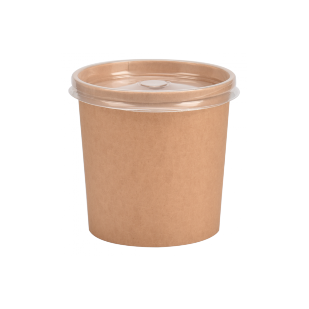 Vienkartinis indelis ECO SOUP (rudas, 450 ml., Ø7 cm., H10 cm., 50 vnt.)