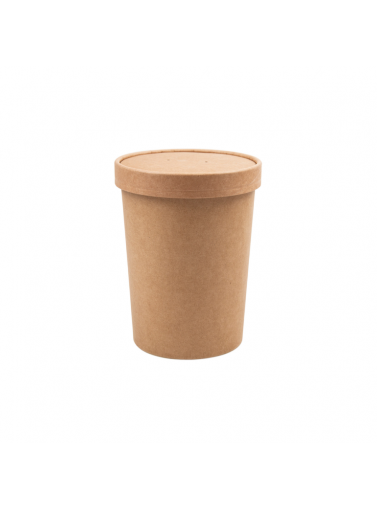 Vienkartinis indelis ECO SOUP (rudas, 450 ml., Ø7 cm., H10 cm., 50 vnt.)