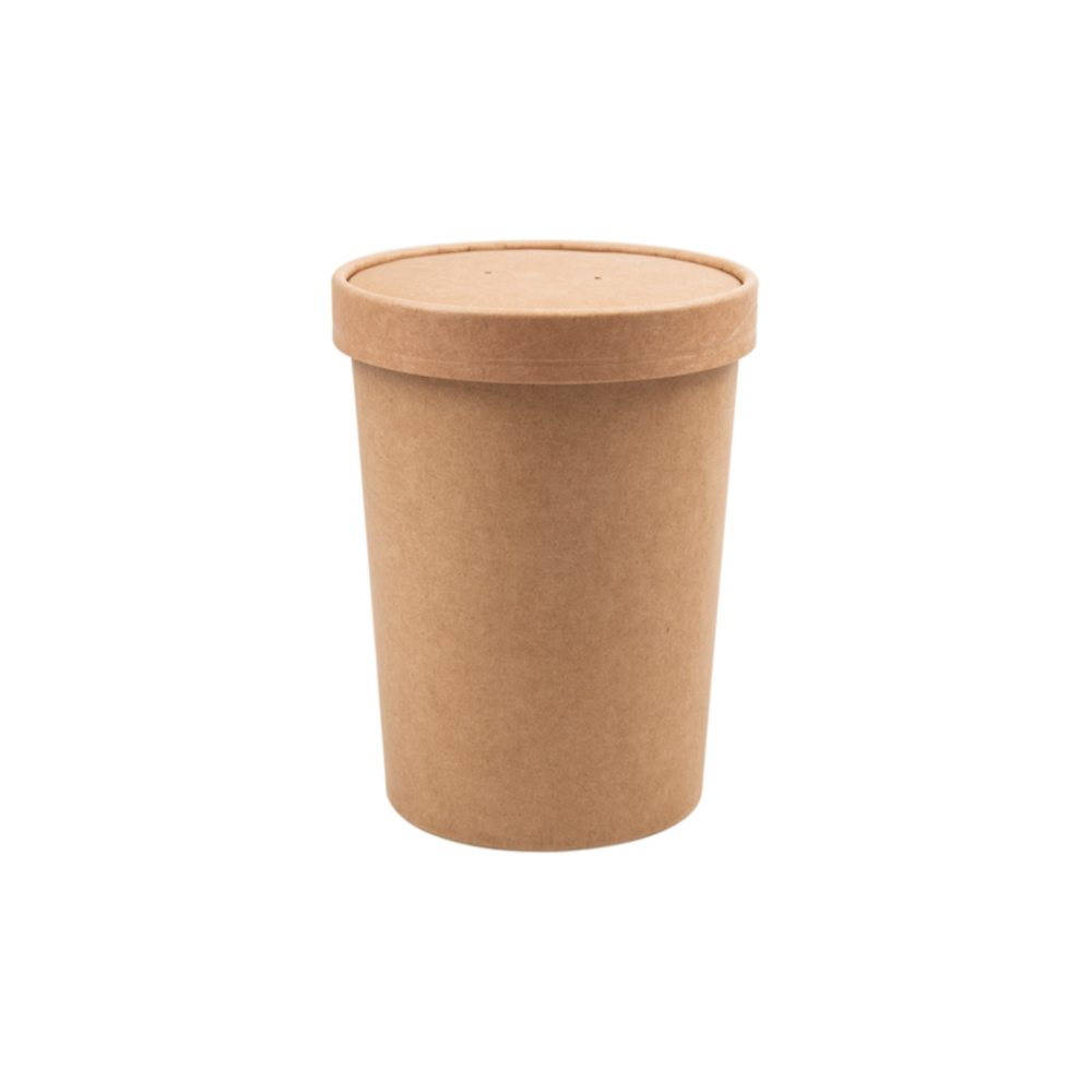 Vienkartinis indelis ECO SOUP (rudas, 450 ml., Ø7 cm., H10 cm., 50 vnt.)