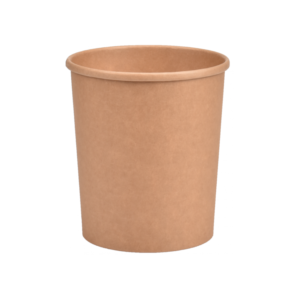 Vienkartinis indelis ECO SOUP (rudas, 760 ml., Ø9 cm., H11 cm., 50 vnt.)