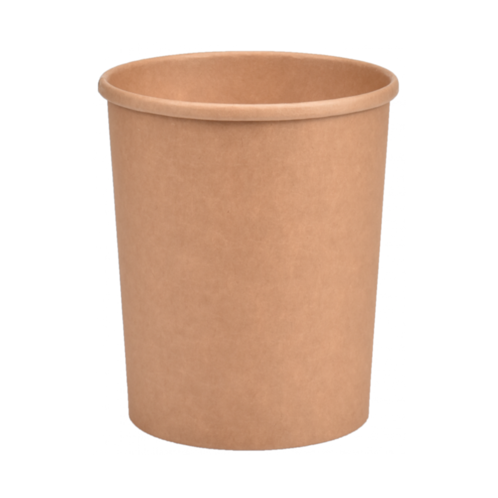 Vienkartinis indelis ECO SOUP (rudas, 960 ml., Ø9 cm., H13 cm., 50 vnt.)