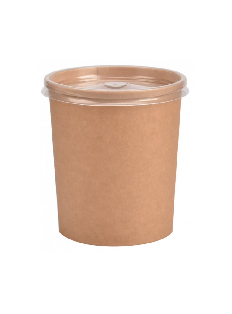 Vienkartinis indelis ECO SOUP (rudas, 960 ml., Ø9 cm., H13 cm., 50 vnt.)