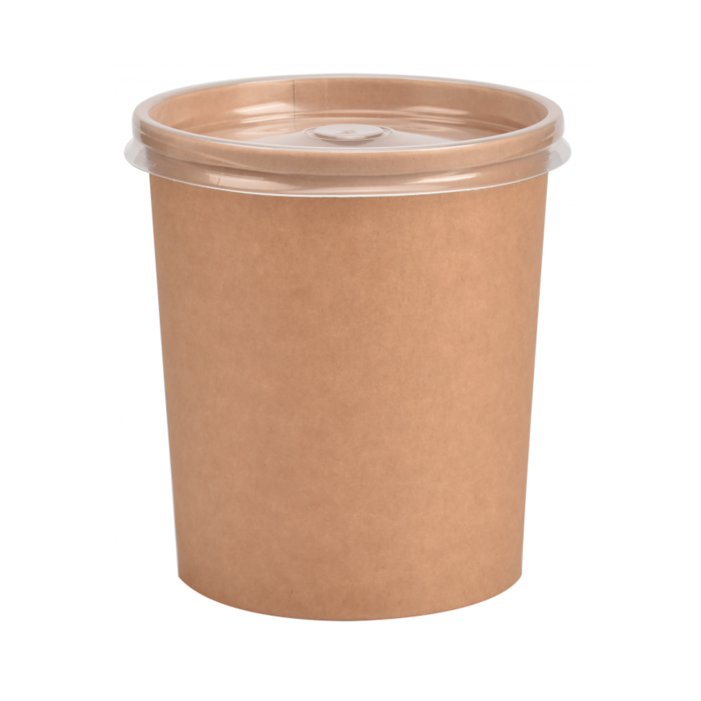 Vienkartinis indelis ECO SOUP (rudas, 960 ml., Ø9 cm., H13 cm., 50 vnt.)