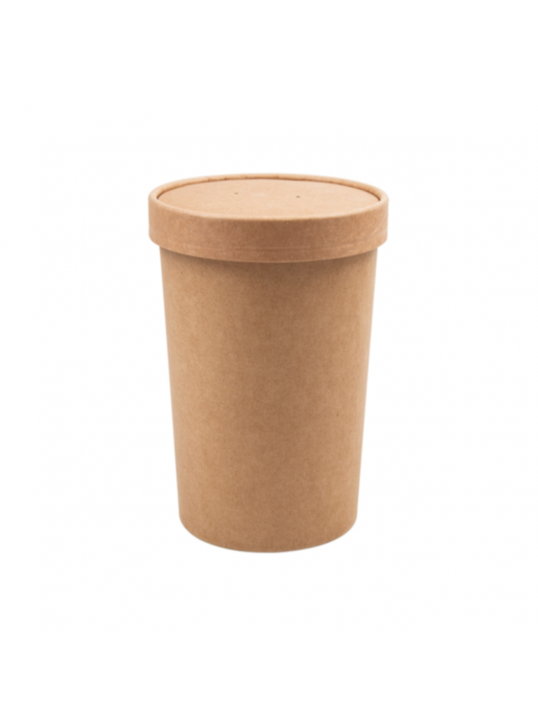 Vienkartinis indelis ECO SOUP (rudas, 960 ml., Ø9 cm., H13 cm., 50 vnt.)