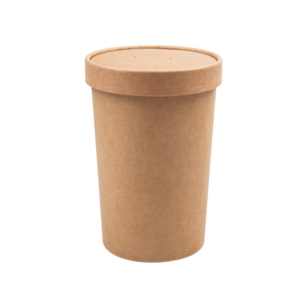 Vienkartinis indelis ECO SOUP (rudas, 960 ml., Ø9 cm., H13 cm., 50 vnt.)