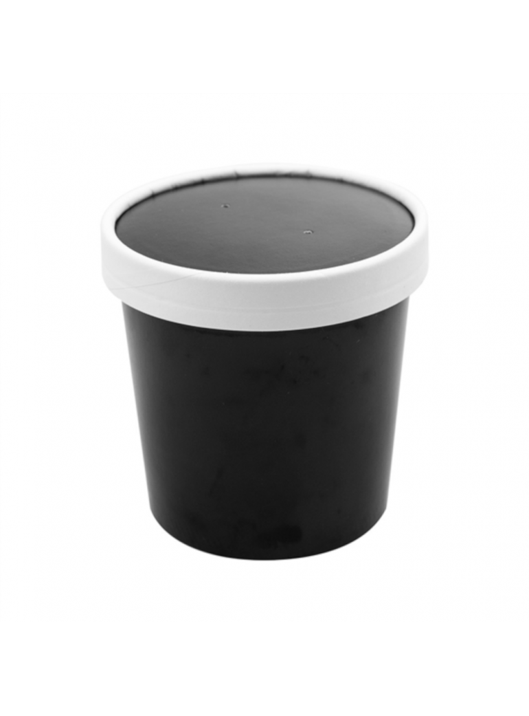 Vienkartinis indelis ECO SOUP su dangteliu (juodas, 760 ml., 25 vnt.)