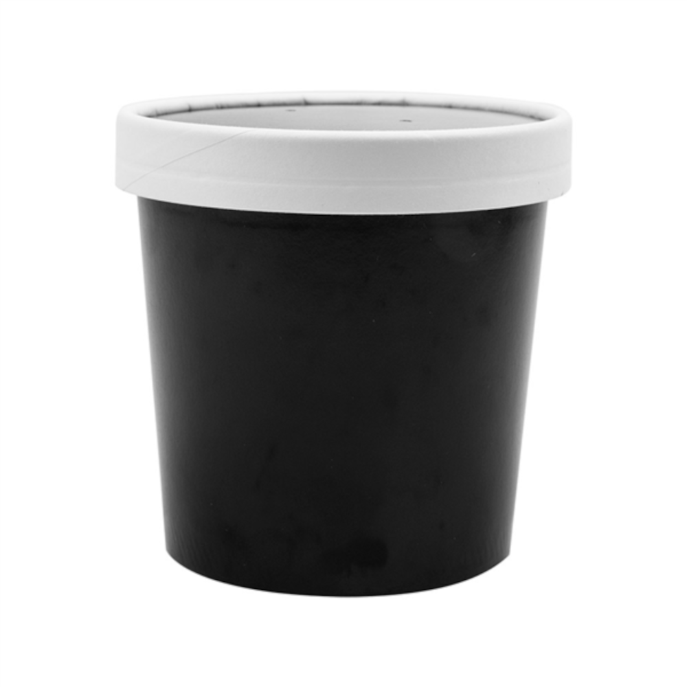 Vienkartinis indelis ECO SOUP su dangteliu (juodas, 760 ml., 25 vnt.)