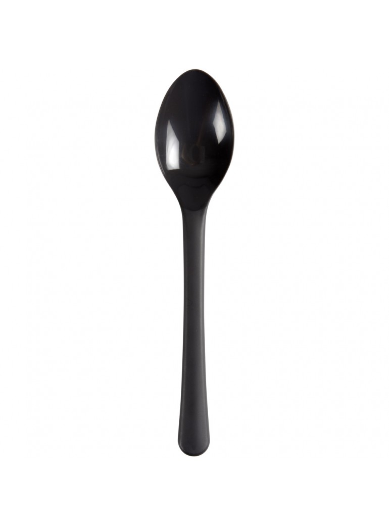 Black PS plastic spoons (100 pcs.)