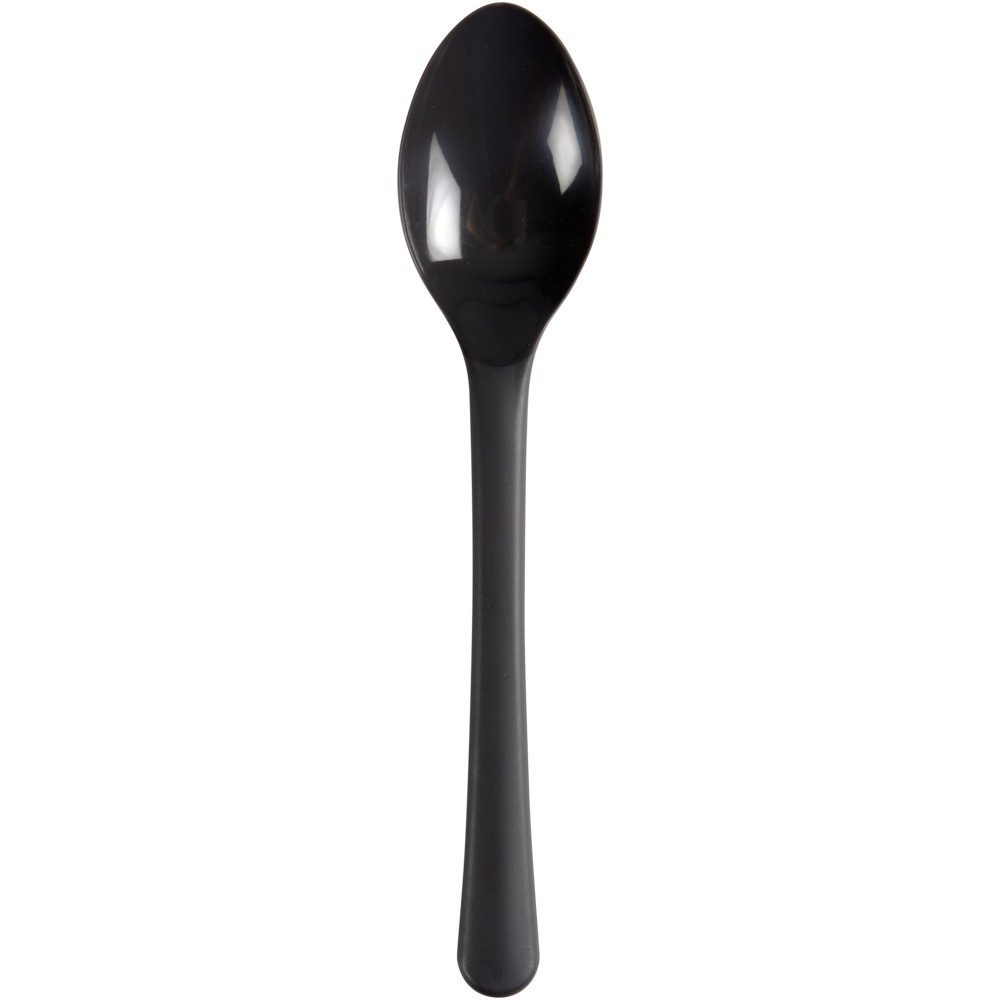 Black PS plastic spoons...