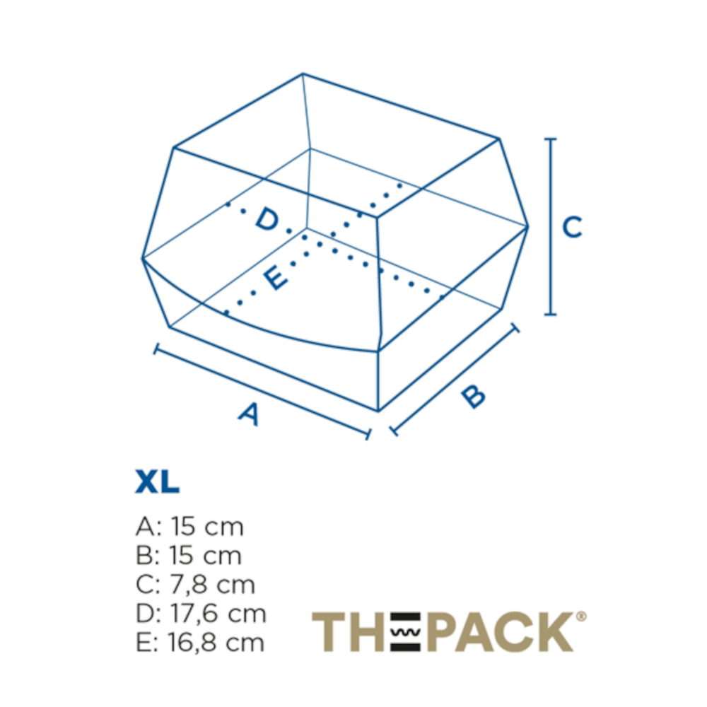 Vienkartinė dėžutė mėsainiams THEPACK (ruda, 17,5 x 18 x 7,5 cm., 50 vnt.)