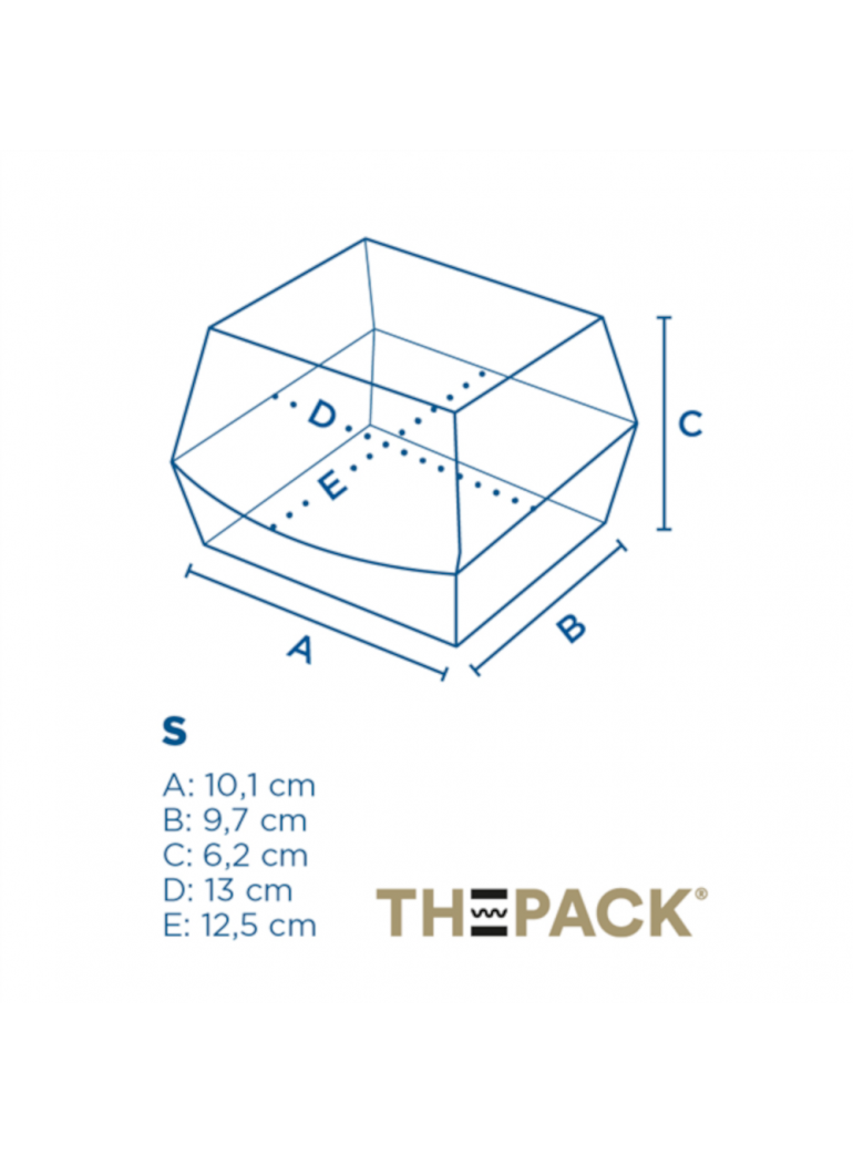 Dėžutė mėsainiams THEPACK (balta, 14 x 12,5 x 6 cm., 50 vnt.)