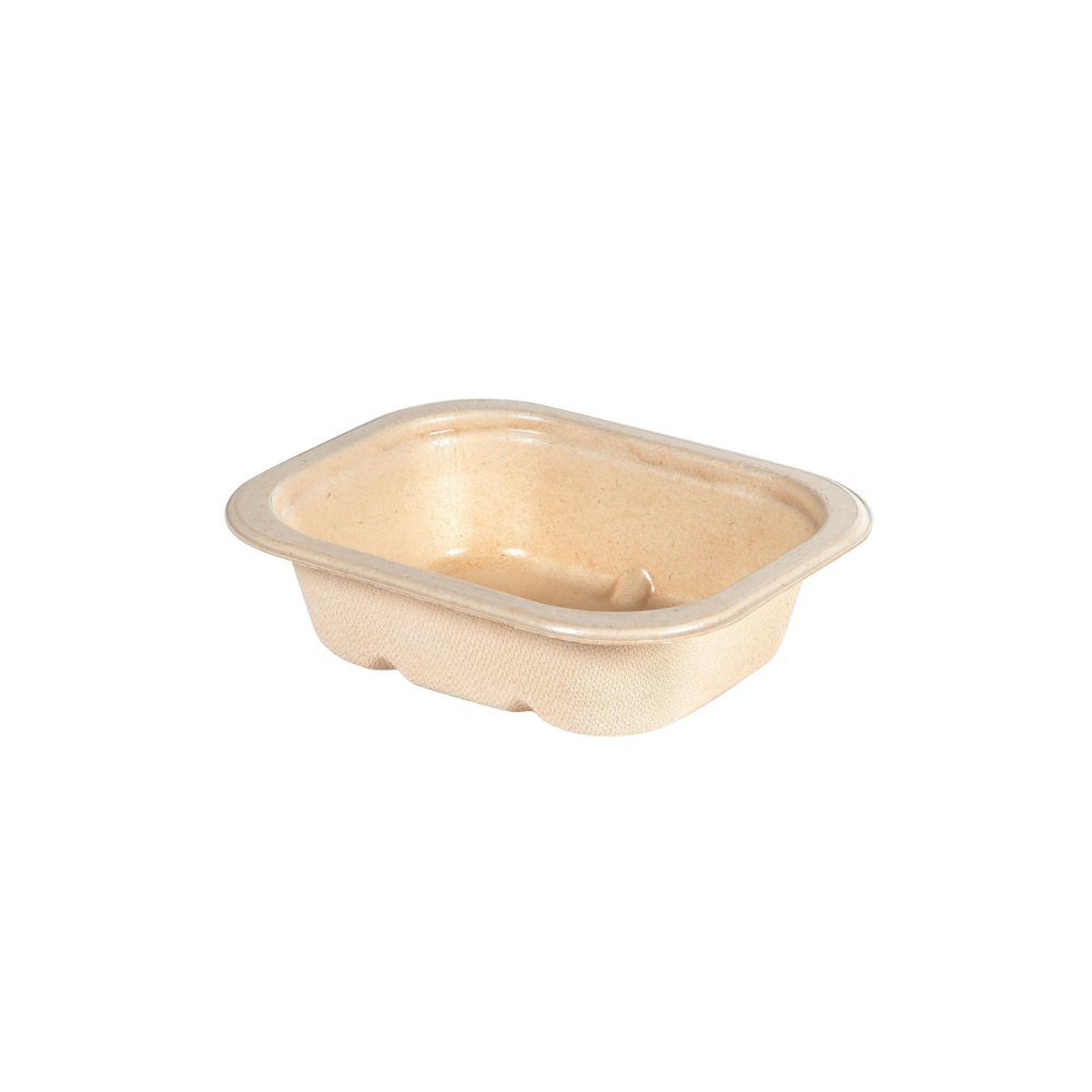 Vienkartinis indelis užlydomas iš cukranendrių pluošto (161 x 111 x 47 mm., 470 ml., 50 vnt.)