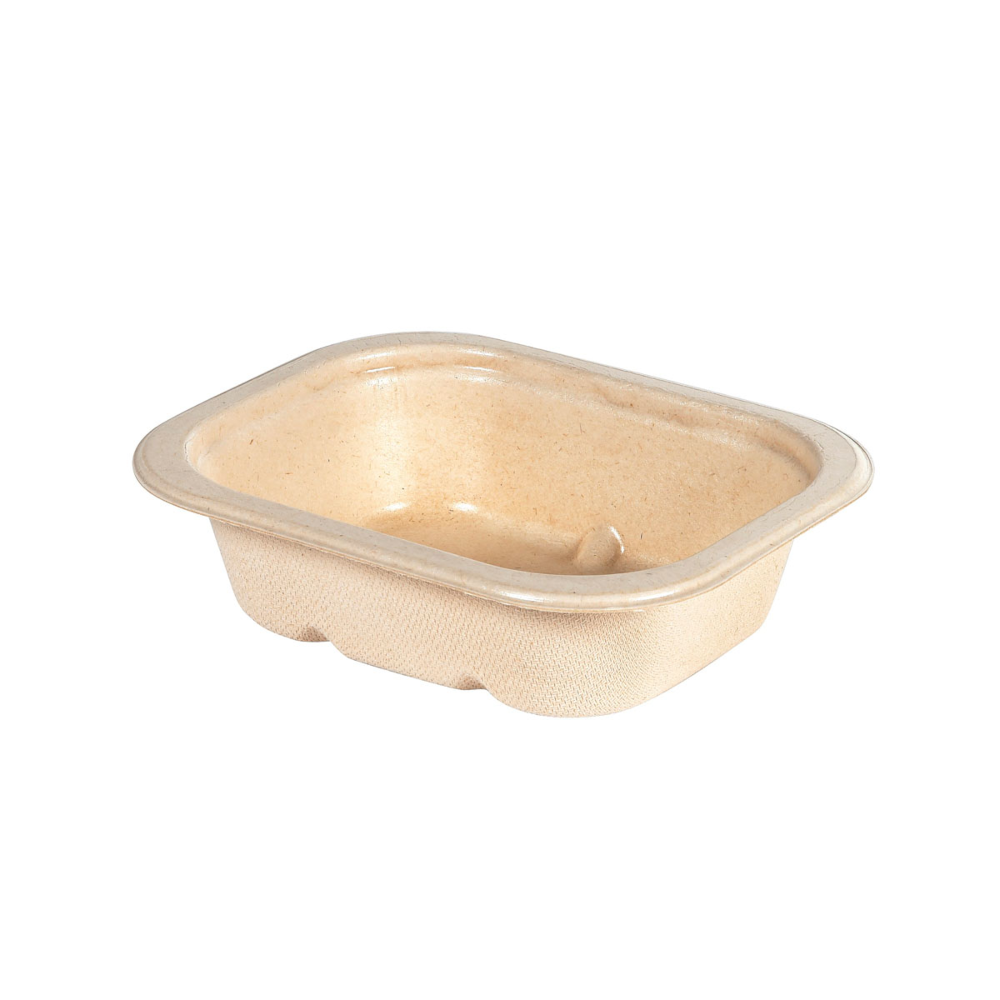Vienkartinis indelis užlydomas iš cukranendrių pluošto (160 x 130 x 48 mm., 570 ml.)