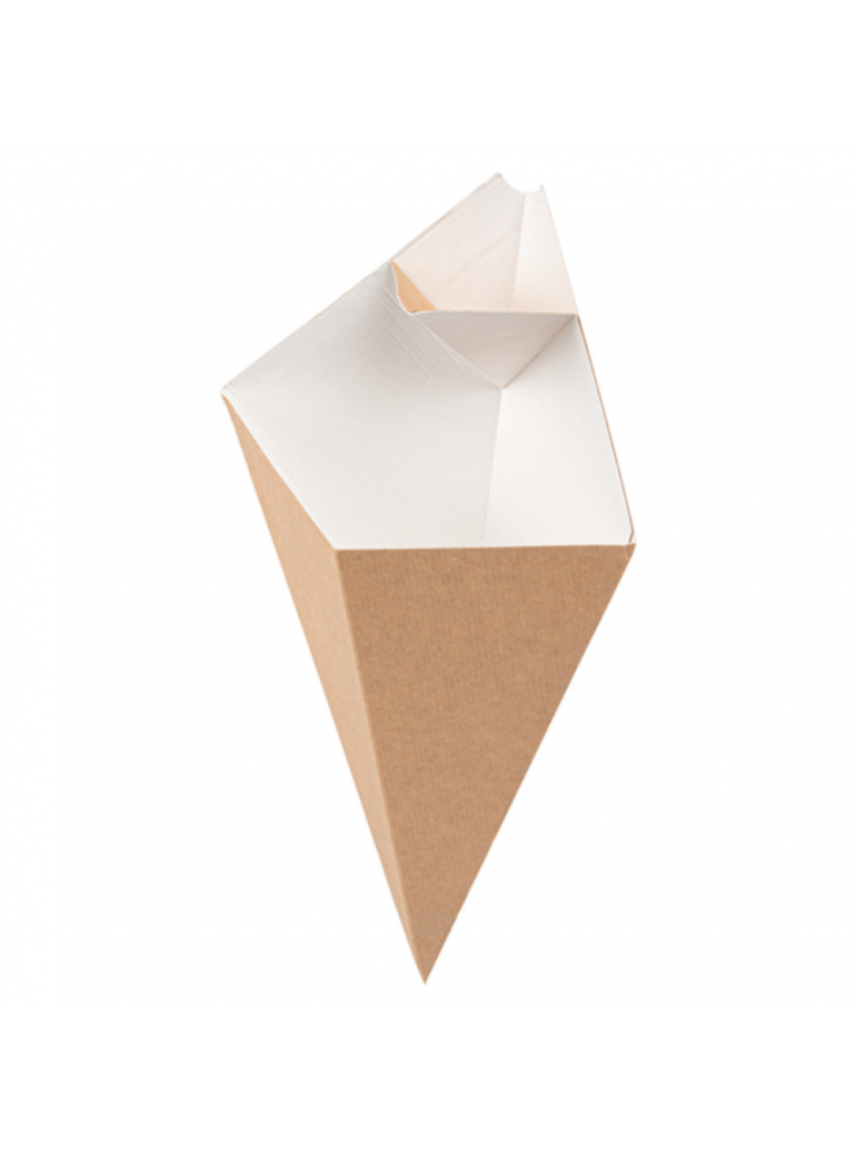 Dėžutė trikampė THEPACK su padažine (ruda, 200 vnt.)