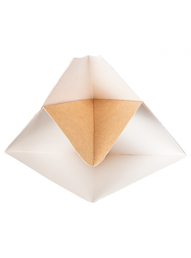 Dėžutė trikampė THEPACK su padažine (ruda, 200 vnt.)