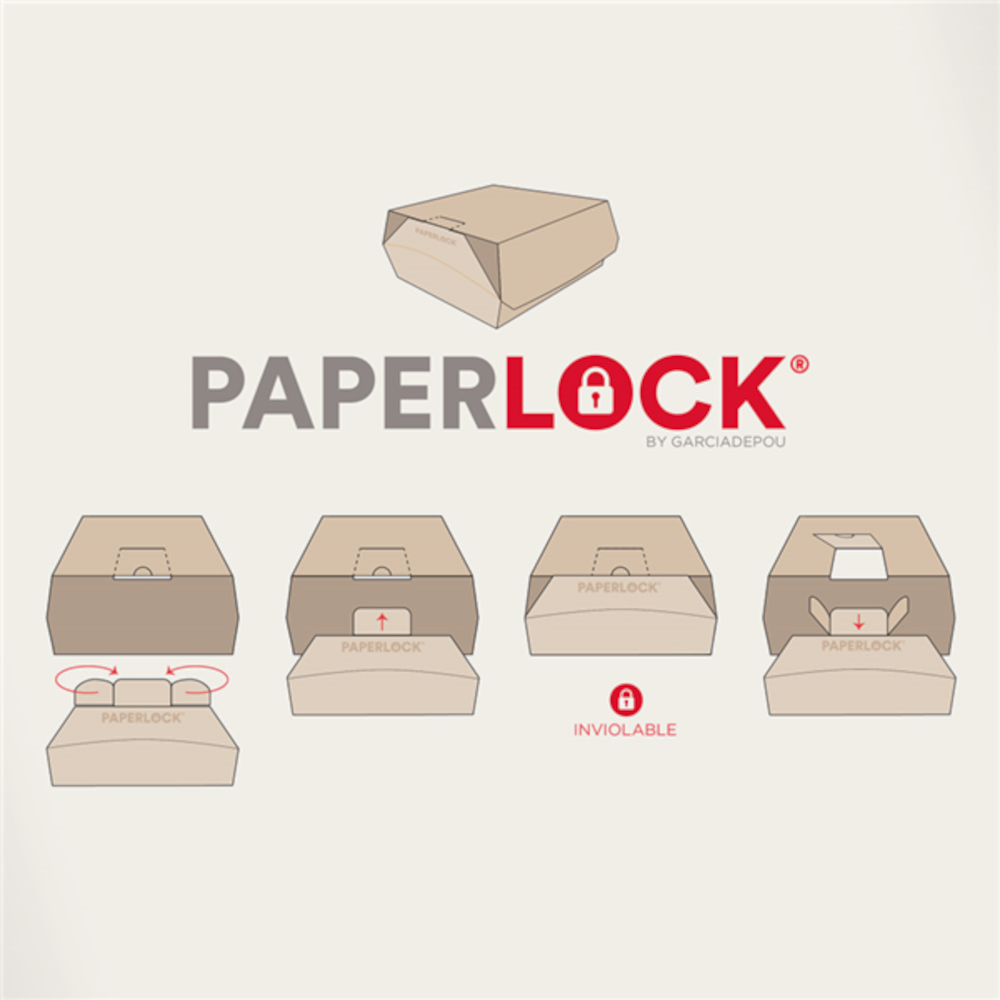 Dėžutė Paperlock THEPACK (ruda, 21 x 20,5 x 8 cm., 50 vnt.)
