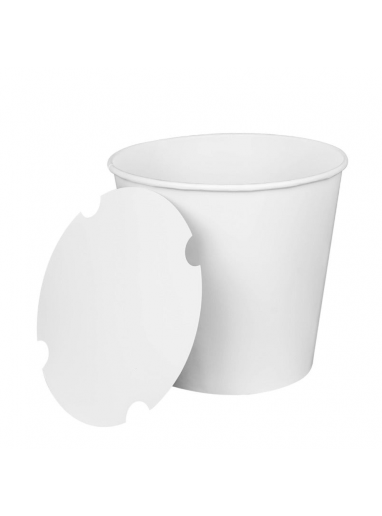 Vienkartinis kibirėlis popierinis su dangteliu (2950 ml., 27 vnt.)