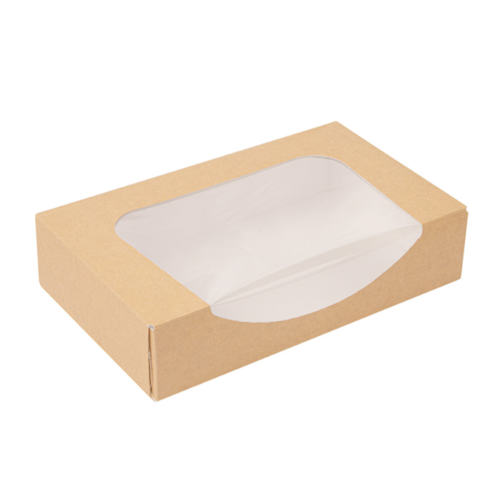 Disposable box with box THEPACK (brown, 19.7 x 12 x 4.5 cm., 50 pcs.)