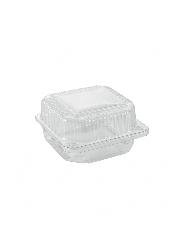 Disposable container with lid (transparent, 11 x 11 x h5 cm., 1 pc.)