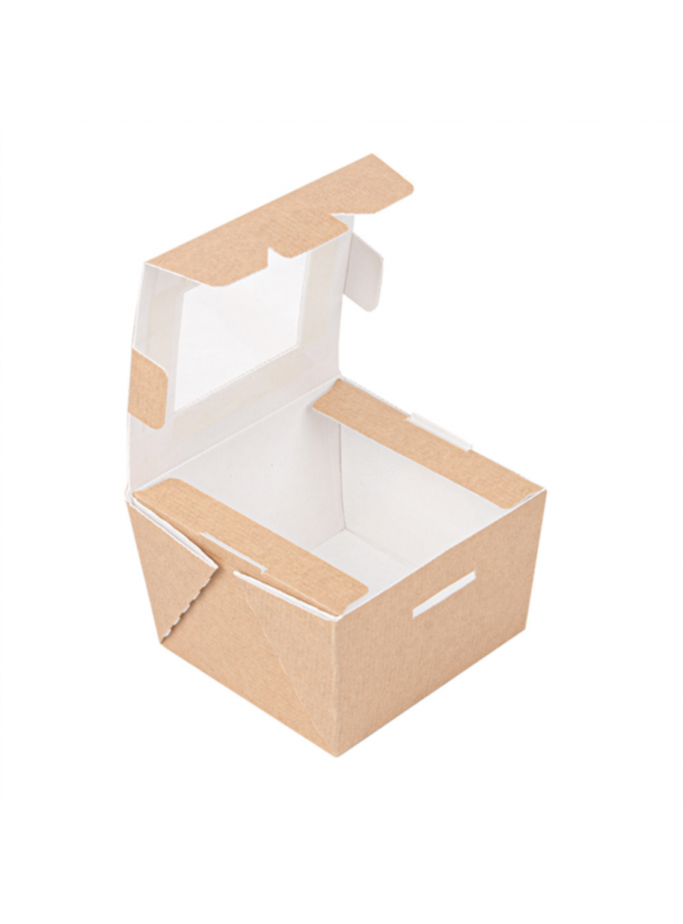 Dėžutė THEPACK su langeliu (ruda, 300 ml., 50 vnt.)