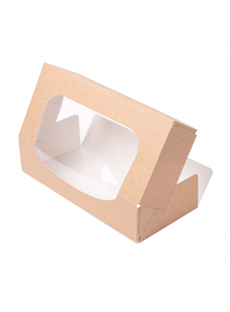 Dėžutė THEPACK su langeliu (ruda, 19,7 x 9 x 4,5 cm., 50 vnt.)