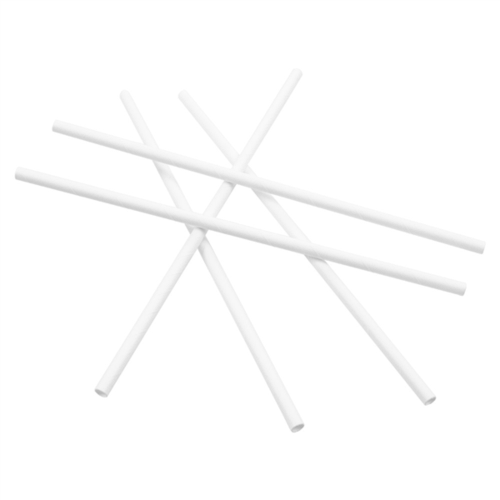 Šiaudeliai popieriniai (balti, Ø8 x h21 cm., 100 vnt.)