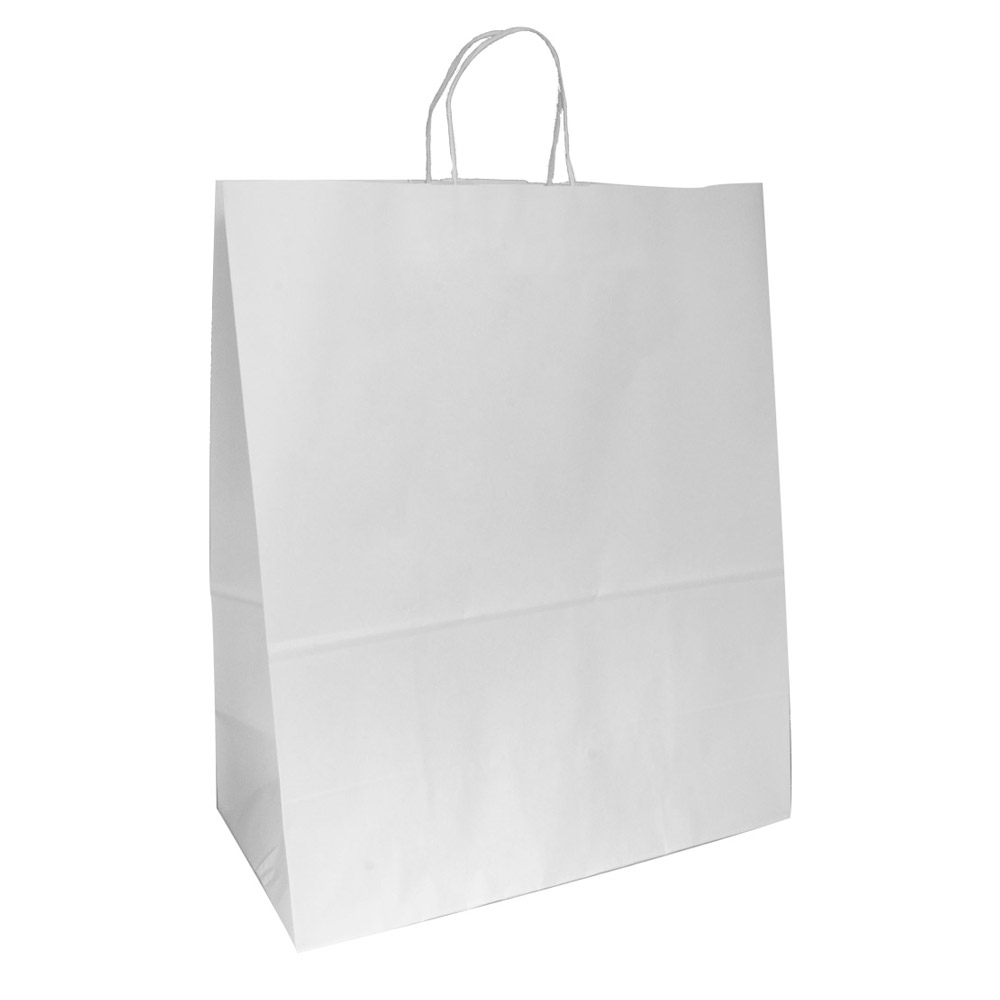Bag with handles (paper, white, 40+20x48 cm.)