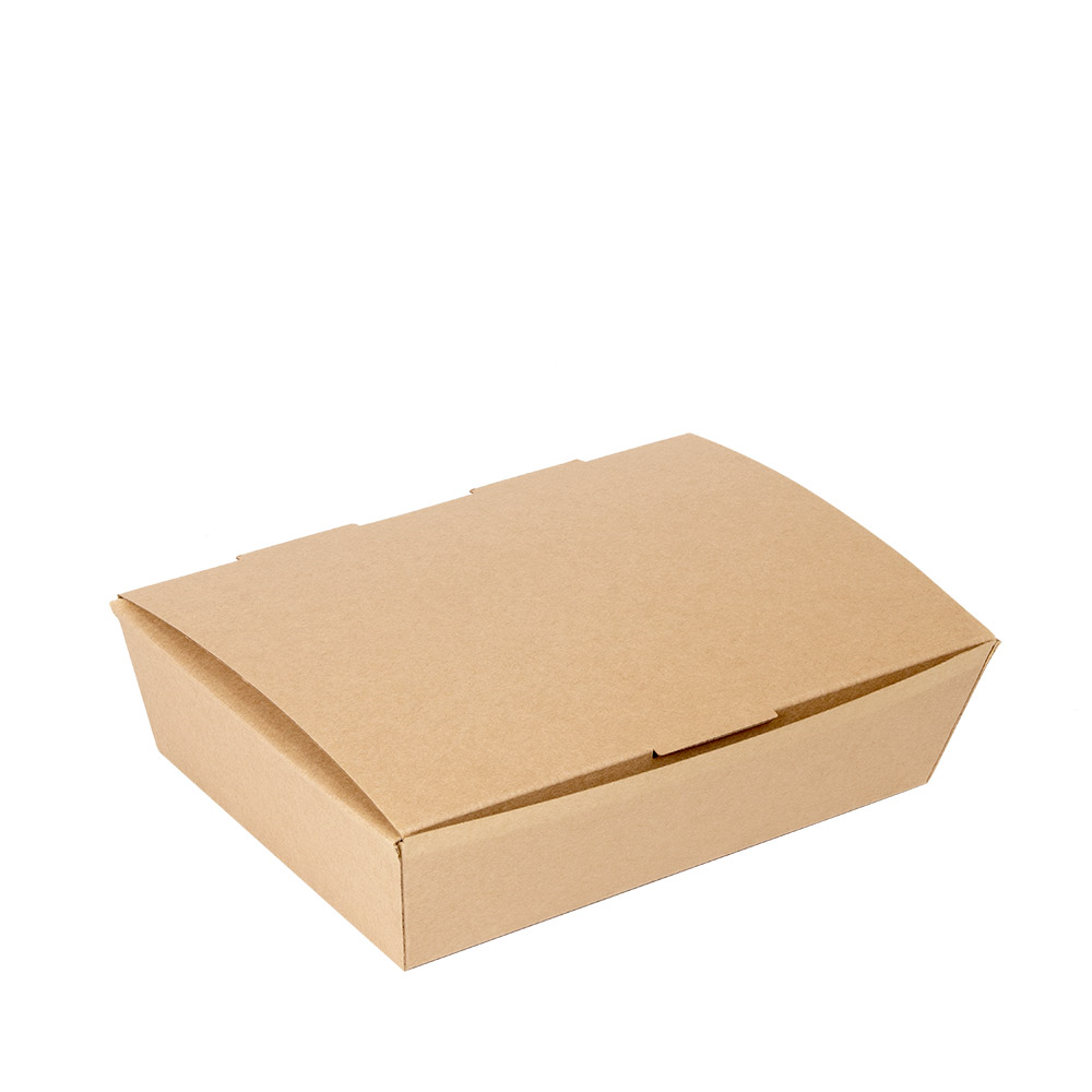Vienkartinė dėžutė THEPACK (ruda, 21 x 18 x 5,5 cm., 60 vnt.)