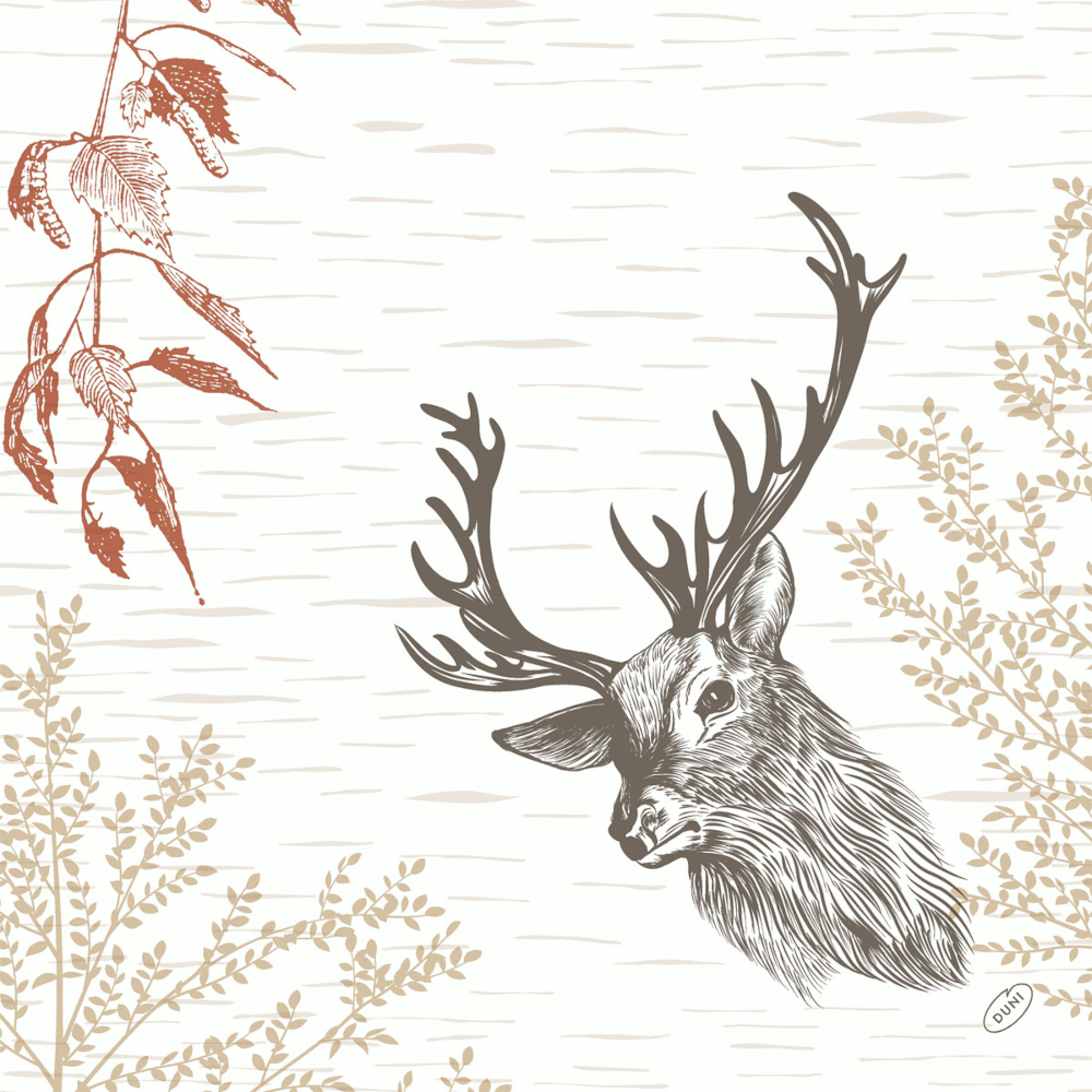 Napkin 40 x 40 cm. Bio Dunisoft Wood & Deer (1 pc.)