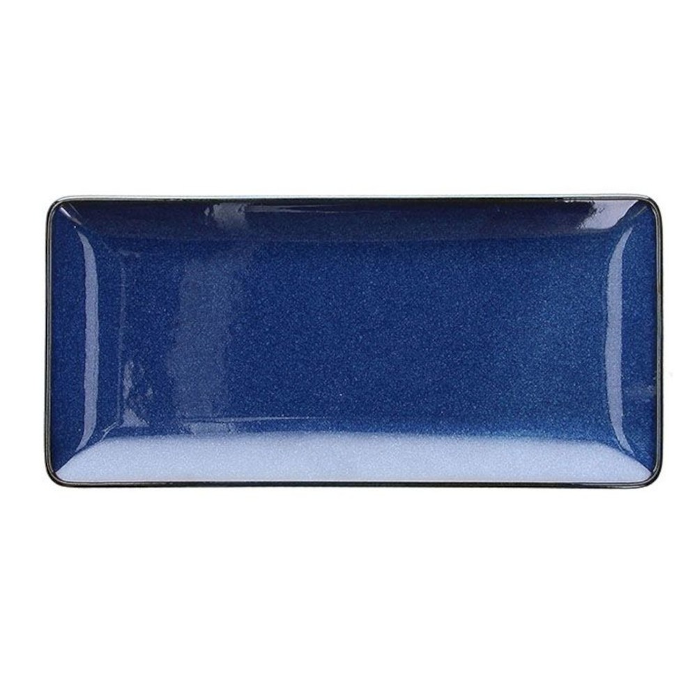 Rectangular plate, JAP, blue, 28 x 13.5 x h2.5 cm.