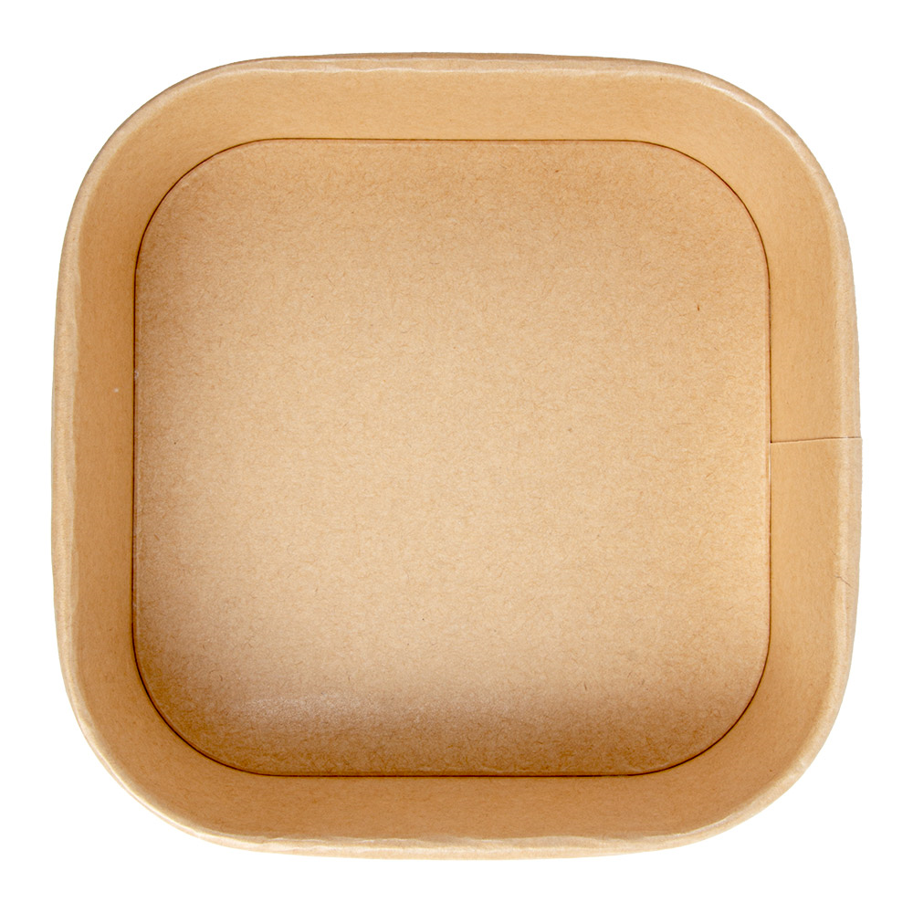 Vienkartinė kvadratinė dėžutė KRAFT (1000 ml., 16,5 x 16,5 x h5,6 cm., 50 vnt.)